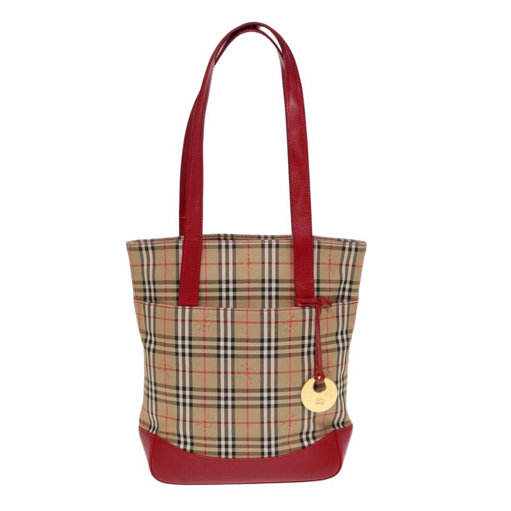 Burberry Nova Check Tote Canvas and Leather